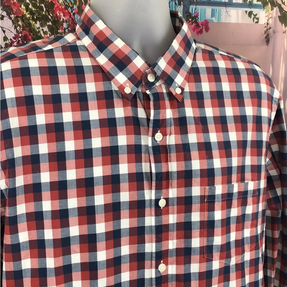 J. Crew Red White and Blue Checkered Button Down Shirt